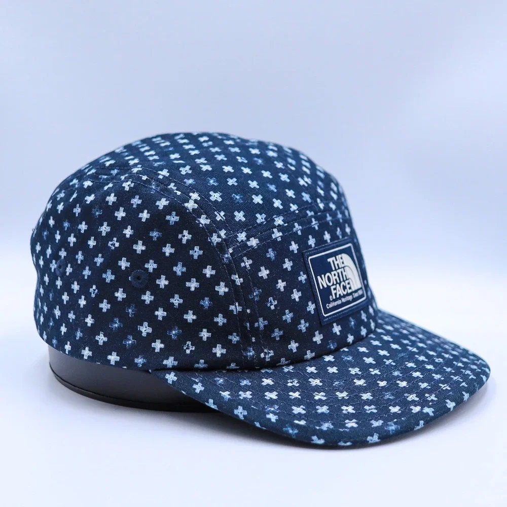 The North Face Blue California Heritage Hat 5 Panel Cap Unisex OS Cross Pattern